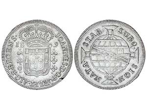 WORLD COINS: BRAZIL - 640 Reis. 1809-B. JUAN ... 