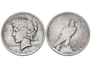 WORLD COINS: UNITED STATES - 1 Dólar. 1921. ... 