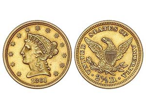 WORLD COINS: UNITED STATES - 2 1/2 Dólares. ... 