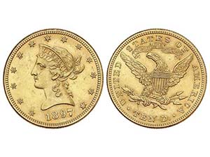 WORLD COINS: UNITED STATES - 10 Dólares. ... 