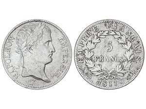 WORLD COINS: FRANCE - 5 Francos. 1811-H. ... 