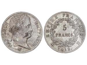 WORLD COINS: FRANCE - 5 Francos. 1812-D. ... 