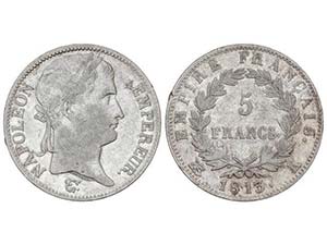 WORLD COINS: FRANCE - 5 Francos. 1813-K. ... 