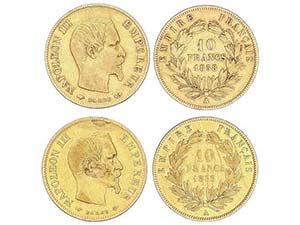WORLD COINS: FRANCE - Lote 2 monedas 10 ... 