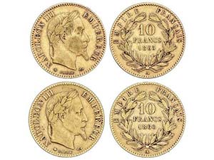 WORLD COINS: FRANCE - Lote 2 monedas 10 ... 