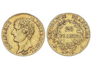 WORLD COINS: FRANCE - 20 Francos. Año 12-A. ... 