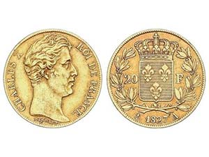 WORLD COINS: FRANCE - 20 Francos. 1827-A. ... 