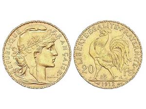 WORLD COINS: FRANCE - 20 Francos. 1912. III ... 