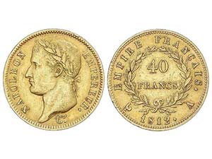 WORLD COINS: FRANCE - 40 Francos. 1812-A. ... 