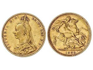 WORLD COINS: GREAT BRITAIN - Soberano. 1889. ... 
