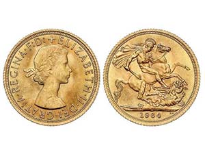 WORLD COINS: GREAT BRITAIN - Soberano. 1964. ... 