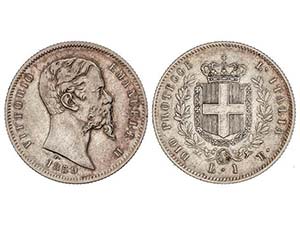WORLD COINS: ITALIAN STATES - 1 Lira. 1859-R ... 