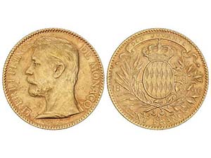 WORLD COINS: MONACO - 100 Francos. 1896-A. ... 