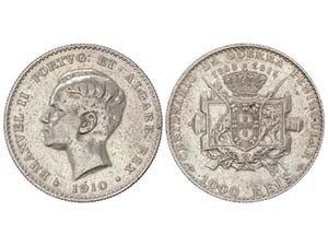 WORLD COINS: PORTUGAL - 1.000 Reis. 1910. ... 