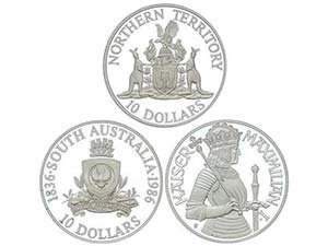 WORLD LOTS AND COLLECTIONS - Lote 3 monedas ... 