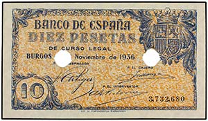 SPANISH BANK NOTES: ESTADO ESPAÑOL - 10 ... 