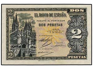 SPANISH BANK NOTES: ESTADO ESPAÑOL - 2 ... 
