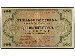SPANISH BANK NOTES: ESTADO ESPAÑOL - 500 ... 