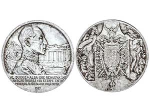 Medalla. 1927. DUQUE DE ALBA. Anv.: AL DUQUE ... 
