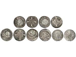 Charles II - Lote 5 monedas Croat. 1675, ... 