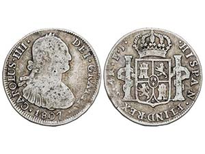 Charles IV - 4 Reales. 1807. SANTIAGO. F.J. ... 