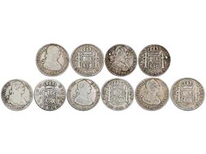 Charles IV - Lote 5 monedas 4 Reales. 1801 a ... 