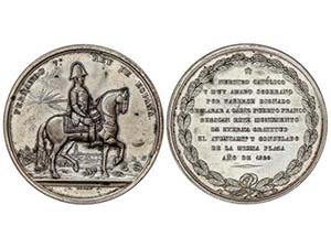 Ferdinand VII - Medalla Monumento ecuestre ... 
