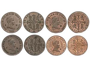 Elisabeth II - Lote 4 monedas 2 Maravedís. ... 