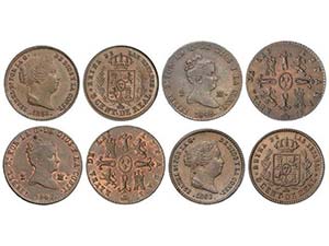 Elisabeth II - Lote 4 monedas 2 Maravedís ... 