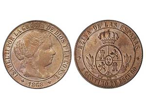 Elisabeth II - 1 Céntimo de Escudo. 1868. ... 