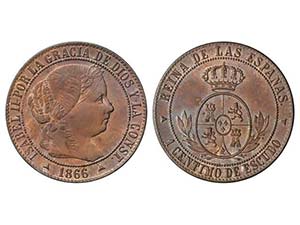 Elisabeth II - 1 Céntimo de Escudo. 1866. ... 