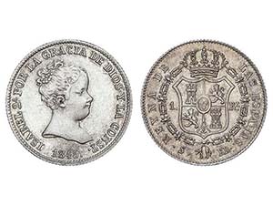Elisabeth II - 1 Real. 1845. SEVILLA. R.D. ... 