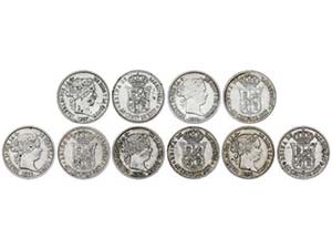 Elisabeth II - Lote 5 monedas 40 Céntimos ... 