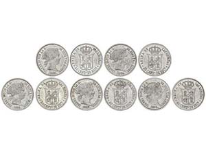 Elisabeth II - Serie 5 monedas 40 Céntimos ... 
