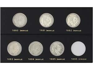 Serie 6 monedas 20 Centavos de Peso. 1880 a ... 