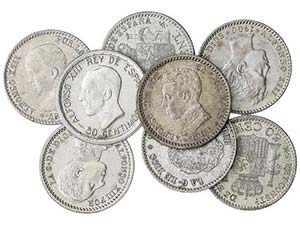 Lote 8 monedas 50 Céntimos. 1892 a 1910. ... 
