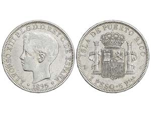 1 Peso. 1895. PUERTO RICO. P.G.-V. ... 