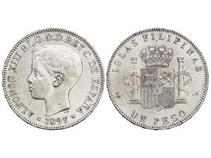 1 Peso. 1897. MANILA. S.G.-V. (Limpiada). ... 