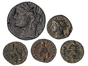 Lote 5 monedas cobre. GRECIA ANTIGUA (2) e ... 