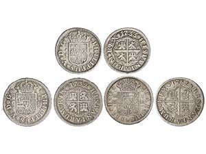 Lote 3 monedas 1 Real. 1733, 1739 y 1765. ... 
