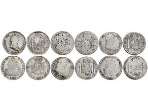 Lote 6 monedas 8 Reales. 1789 a 1820. CARLOS ... 
