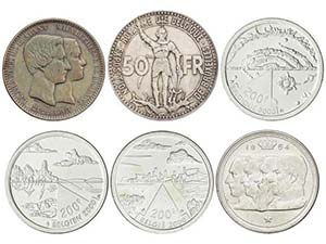 Belgium - Lote 6 monedas 10 Céntimos, 50, ... 