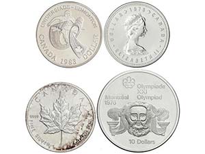 Canada - Lote 4 monedas 1 (2), 5, 10 ... 