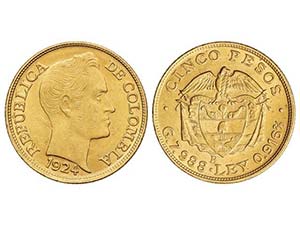 Colombia - 5 Pesos. 1924-B. BOGOTÁ. 7,95 ... 