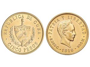 Cuba - 5 Pesos. 1916. 8,34 grs. AU. José ... 
