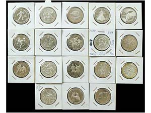 Cuba - Lote 18 monedas 5 Pesos. 1980 a 1988. ... 