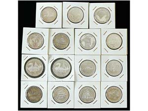 Cuba - Lote 15 monedas 5 Pesos. 1982 a 1999. ... 