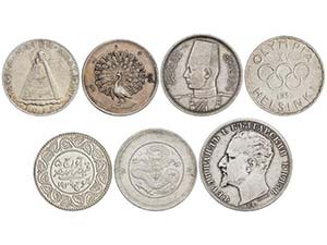 Lote 7 monedas. 1852, 1894, 1927, 1935, ... 