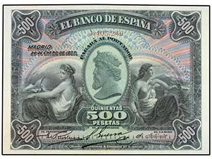 Spanish Banknotes - 500 Pesetas. 28 Enero ... 