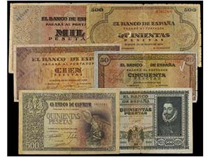 Estado Español - Lote 6 billetes 50,100, ... 